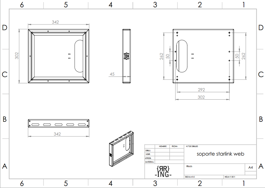Caja de Protección e Integración para Starlink Mini