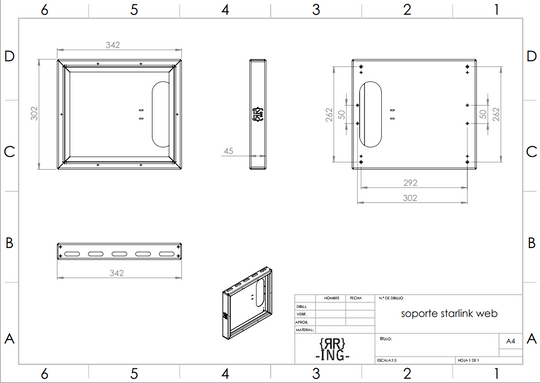 Caja de Protección e Integración para Starlink Mini